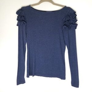 Vivienne Tam Petite ruffle shoulder long sleeve t